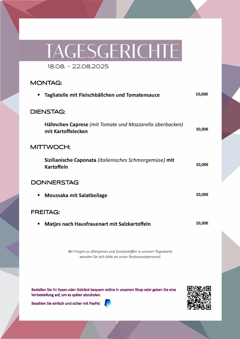 Tagesessen KW34