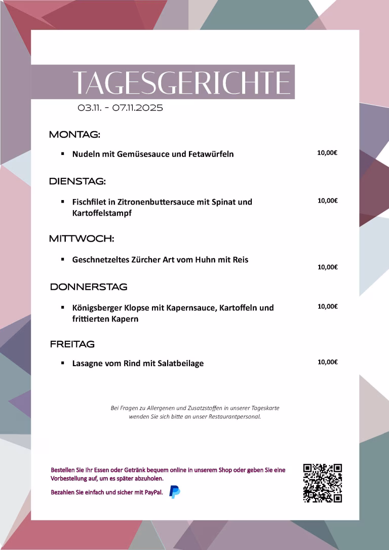 Tagesessen KW45